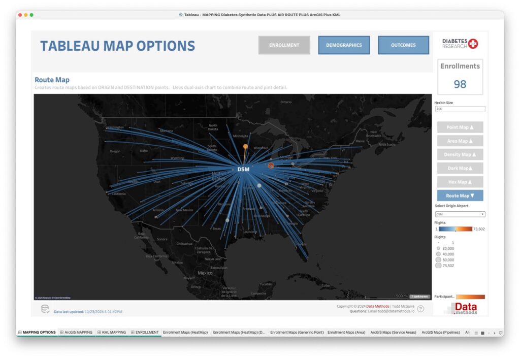 Tableau Route Map Options